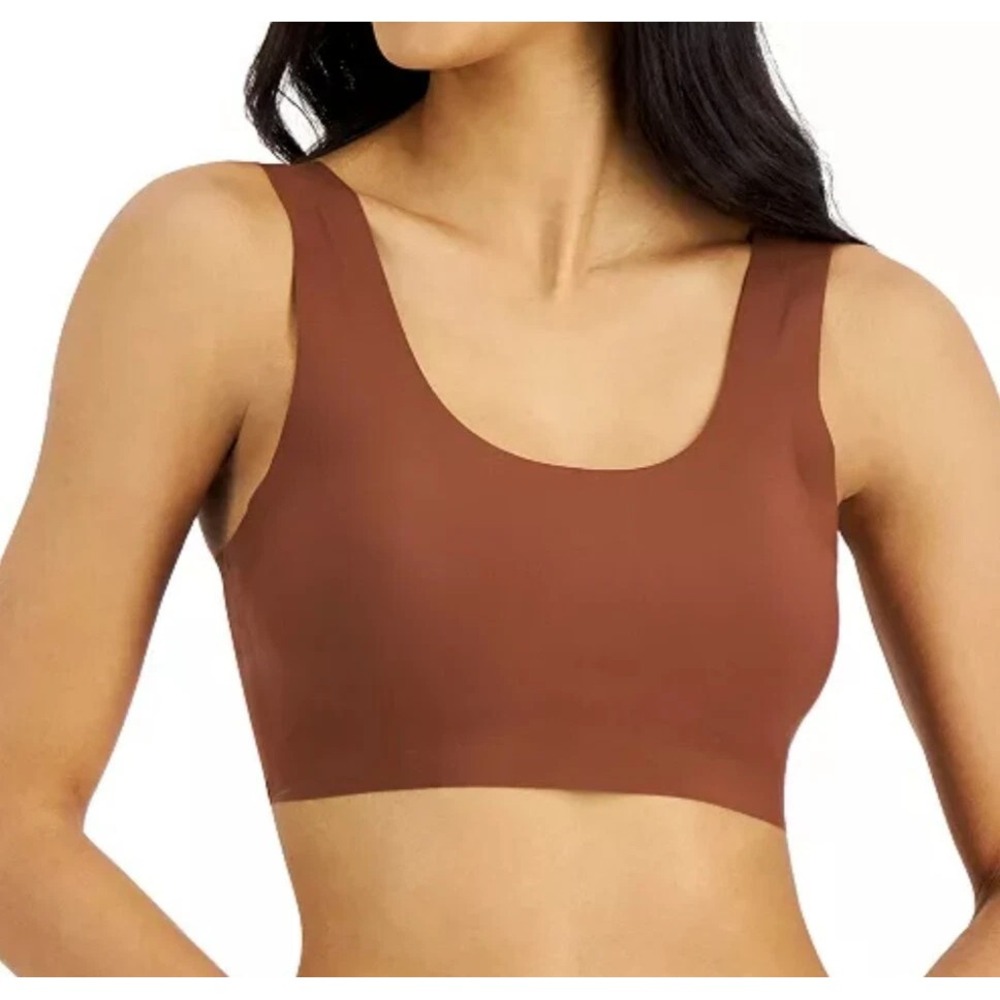 Alfani Seamless Bra Top Women Sz S Earth Brown Unlined Wireless Essentials NWT